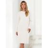 imageANRABESS Womens Nightgown Sweater Dress Long Sleeve Fuzzy Knit Cozy Casual Loungewear 2025 Fall Midi Dress with PocketsBeige