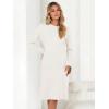 imageANRABESS Womens Nightgown Sweater Dress Long Sleeve Fuzzy Knit Cozy Casual Loungewear 2025 Fall Midi Dress with PocketsBeige