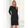 imageANRABESS Womens Nightgown Sweater Dress Long Sleeve Fuzzy Knit Cozy Casual Loungewear 2025 Fall Midi Dress with PocketsBlack