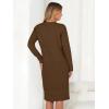 imageANRABESS Womens Nightgown Sweater Dress Long Sleeve Fuzzy Knit Cozy Casual Loungewear 2025 Fall Midi Dress with PocketsBrown