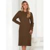 imageANRABESS Womens Nightgown Sweater Dress Long Sleeve Fuzzy Knit Cozy Casual Loungewear 2025 Fall Midi Dress with PocketsBrown