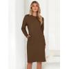 imageANRABESS Womens Nightgown Sweater Dress Long Sleeve Fuzzy Knit Cozy Casual Loungewear 2025 Fall Midi Dress with PocketsBrown