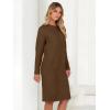 imageANRABESS Womens Nightgown Sweater Dress Long Sleeve Fuzzy Knit Cozy Casual Loungewear 2025 Fall Midi Dress with PocketsBrown
