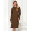 imageANRABESS Womens Nightgown Sweater Dress Long Sleeve Fuzzy Knit Cozy Casual Loungewear 2025 Fall Midi Dress with PocketsBrown