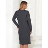 imageANRABESS Womens Nightgown Sweater Dress Long Sleeve Fuzzy Knit Cozy Casual Loungewear 2025 Fall Midi Dress with PocketsDeep Gray