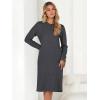 imageANRABESS Womens Nightgown Sweater Dress Long Sleeve Fuzzy Knit Cozy Casual Loungewear 2025 Fall Midi Dress with PocketsDeep Gray