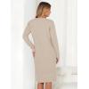 imageANRABESS Womens Nightgown Sweater Dress Long Sleeve Fuzzy Knit Cozy Casual Loungewear 2025 Fall Midi Dress with PocketsLight Khaki