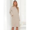 imageANRABESS Womens Nightgown Sweater Dress Long Sleeve Fuzzy Knit Cozy Casual Loungewear 2025 Fall Midi Dress with PocketsLight Khaki