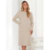 imageANRABESS Womens Nightgown Sweater Dress Long Sleeve Fuzzy Knit Cozy Casual Loungewear 2025 Fall Midi Dress with PocketsLight Khaki