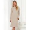 imageANRABESS Womens Nightgown Sweater Dress Long Sleeve Fuzzy Knit Cozy Casual Loungewear 2025 Fall Midi Dress with PocketsLight Khaki