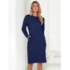 imageANRABESS Womens Nightgown Sweater Dress Long Sleeve Fuzzy Knit Cozy Casual Loungewear 2025 Fall Midi Dress with PocketsNavy Blue
