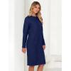 imageANRABESS Womens Nightgown Sweater Dress Long Sleeve Fuzzy Knit Cozy Casual Loungewear 2025 Fall Midi Dress with PocketsNavy Blue