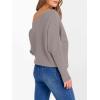 imageANRABESS Womens Off Shoulder Sweaters 2025 Fall Long Batwing Sleeve Loose Fit Knit Tops Casual Pullovers JumpersGray Apricot