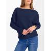 imageANRABESS Womens Off Shoulder Sweaters 2025 Fall Long Batwing Sleeve Loose Fit Knit Tops Casual Pullovers JumpersNavy Blue
