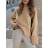imageANRABESS Womens Oversized Crewneck Long Sleeve Fuzzy Knit Casual Chunky Warm 2025 Fall Pullover Sweaters Top Trendy OutfitsApricot