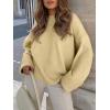 imageANRABESS Womens Oversized Crewneck Long Sleeve Fuzzy Knit Casual Chunky Warm 2025 Fall Pullover Sweaters Top Trendy OutfitsBeige Yellow