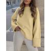 imageANRABESS Womens Oversized Crewneck Long Sleeve Fuzzy Knit Casual Chunky Warm 2025 Fall Pullover Sweaters Top Trendy OutfitsBeige Yellow
