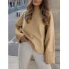imageANRABESS Womens Oversized Crewneck Long Sleeve Fuzzy Knit Casual Chunky Warm 2025 Fall Pullover Sweaters Top Trendy OutfitsDark Khaki