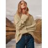 imageANRABESS Womens Oversized Crewneck Long Sleeve Fuzzy Knit Casual Chunky Warm 2025 Fall Pullover Sweaters Top Trendy OutfitsLight Khaki