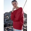 imageANRABESS Womens Oversized Crewneck Long Sleeve Fuzzy Knit Casual Chunky Warm 2025 Fall Pullover Sweaters Top Trendy OutfitsRed