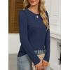 imageANRABESS Womens Puff Long Sleeve Shirts Crewneck Fall Tops Basic Dressy Casual Blouses 2025 Trendy OutfitsNavy Blue