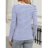 imageANRABESS Womens Puff Long Sleeve Shirts Crewneck Fall Tops Basic Dressy Casual Blouses 2025 Trendy OutfitsStripe Blue