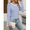 imageANRABESS Womens Puff Long Sleeve Shirts Crewneck Fall Tops Basic Dressy Casual Blouses 2025 Trendy OutfitsStripe Blue