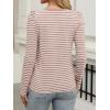 imageANRABESS Womens Puff Long Sleeve Shirts Crewneck Fall Tops Basic Dressy Casual Blouses 2025 Trendy OutfitsStripe Light Khaki