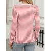 imageANRABESS Womens Puff Long Sleeve Shirts Crewneck Fall Tops Basic Dressy Casual Blouses 2025 Trendy OutfitsStripe Red