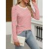 imageANRABESS Womens Puff Long Sleeve Shirts Crewneck Fall Tops Basic Dressy Casual Blouses 2025 Trendy OutfitsStripe Red