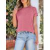 imageANRABESS Womens Short Sleeve Crewneck Shirts Ribbed Knit High Low Hem T Shirt 2025 Summer Spring Casual Tops Trendy ClothesCoral Pink