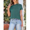 imageANRABESS Womens Short Sleeve Crewneck Shirts Ribbed Knit High Low Hem T Shirt 2025 Summer Spring Casual Tops Trendy ClothesDeep Green