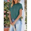 imageANRABESS Womens Short Sleeve Crewneck Shirts Ribbed Knit High Low Hem T Shirt 2025 Summer Spring Casual Tops Trendy ClothesDeep Green