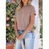 imageANRABESS Womens Short Sleeve Crewneck Shirts Ribbed Knit High Low Hem T Shirt 2025 Summer Spring Casual Tops Trendy ClothesKhaki Pink