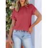 imageANRABESS Womens Short Sleeve Crewneck Shirts Ribbed Knit High Low Hem T Shirt 2025 Summer Spring Casual Tops Trendy ClothesRed