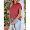 imageANRABESS Womens Short Sleeve Crewneck Shirts Ribbed Knit High Low Hem T Shirt 2025 Summer Spring Casual Tops Trendy ClothesRed