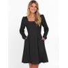 imageANRABESS Womens Square Neck Long Sleeve Fall Dress Casual Ribbed Knit Soft 2025 Trendy Short Sweater Dresses with PocketsBlack