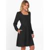 imageANRABESS Womens Square Neck Long Sleeve Fall Dress Casual Ribbed Knit Soft 2025 Trendy Short Sweater Dresses with PocketsBlack