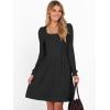imageANRABESS Womens Square Neck Long Sleeve Fall Dress Casual Ribbed Knit Soft 2025 Trendy Short Sweater Dresses with PocketsBlack