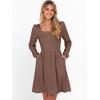 imageANRABESS Womens Square Neck Long Sleeve Fall Dress Casual Ribbed Knit Soft 2025 Trendy Short Sweater Dresses with PocketsBrown