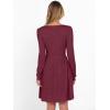 imageANRABESS Womens Square Neck Long Sleeve Fall Dress Casual Ribbed Knit Soft 2025 Trendy Short Sweater Dresses with PocketsBurgundy
