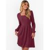 imageANRABESS Womens Square Neck Long Sleeve Fall Dress Casual Ribbed Knit Soft 2025 Trendy Short Sweater Dresses with PocketsBurgundy