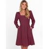 imageANRABESS Womens Square Neck Long Sleeve Fall Dress Casual Ribbed Knit Soft 2025 Trendy Short Sweater Dresses with PocketsBurgundy