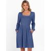 imageANRABESS Womens Square Neck Long Sleeve Fall Dress Casual Ribbed Knit Soft 2025 Trendy Short Sweater Dresses with PocketsDark Blue