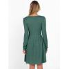 imageANRABESS Womens Square Neck Long Sleeve Fall Dress Casual Ribbed Knit Soft 2025 Trendy Short Sweater Dresses with PocketsGreen