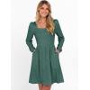 imageANRABESS Womens Square Neck Long Sleeve Fall Dress Casual Ribbed Knit Soft 2025 Trendy Short Sweater Dresses with PocketsGreen