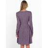 imageANRABESS Womens Square Neck Long Sleeve Fall Dress Casual Ribbed Knit Soft 2025 Trendy Short Sweater Dresses with PocketsPurple