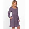 imageANRABESS Womens Square Neck Long Sleeve Fall Dress Casual Ribbed Knit Soft 2025 Trendy Short Sweater Dresses with PocketsPurple