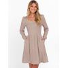 imageANRABESS Womens Square Neck Long Sleeve Fall Dress Casual Ribbed Knit Soft 2025 Trendy Short Sweater Dresses with PocketsTan