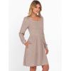 imageANRABESS Womens Square Neck Long Sleeve Fall Dress Casual Ribbed Knit Soft 2025 Trendy Short Sweater Dresses with PocketsTan
